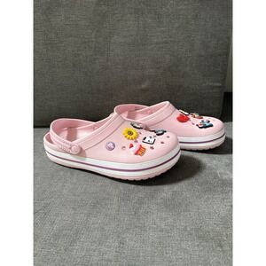 NEW CROCS Womens CROCBAND CLOG 11016 PINK CROCS SANDALS US W 10 M 8 Charms